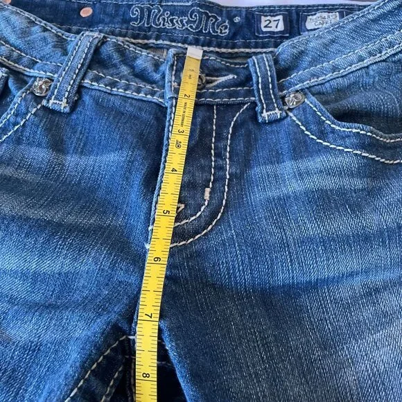 VINTAGE Y2K MISS ME CAPRIS  Fleur de Lis Bling SZ 27 - Picture 7 of 9